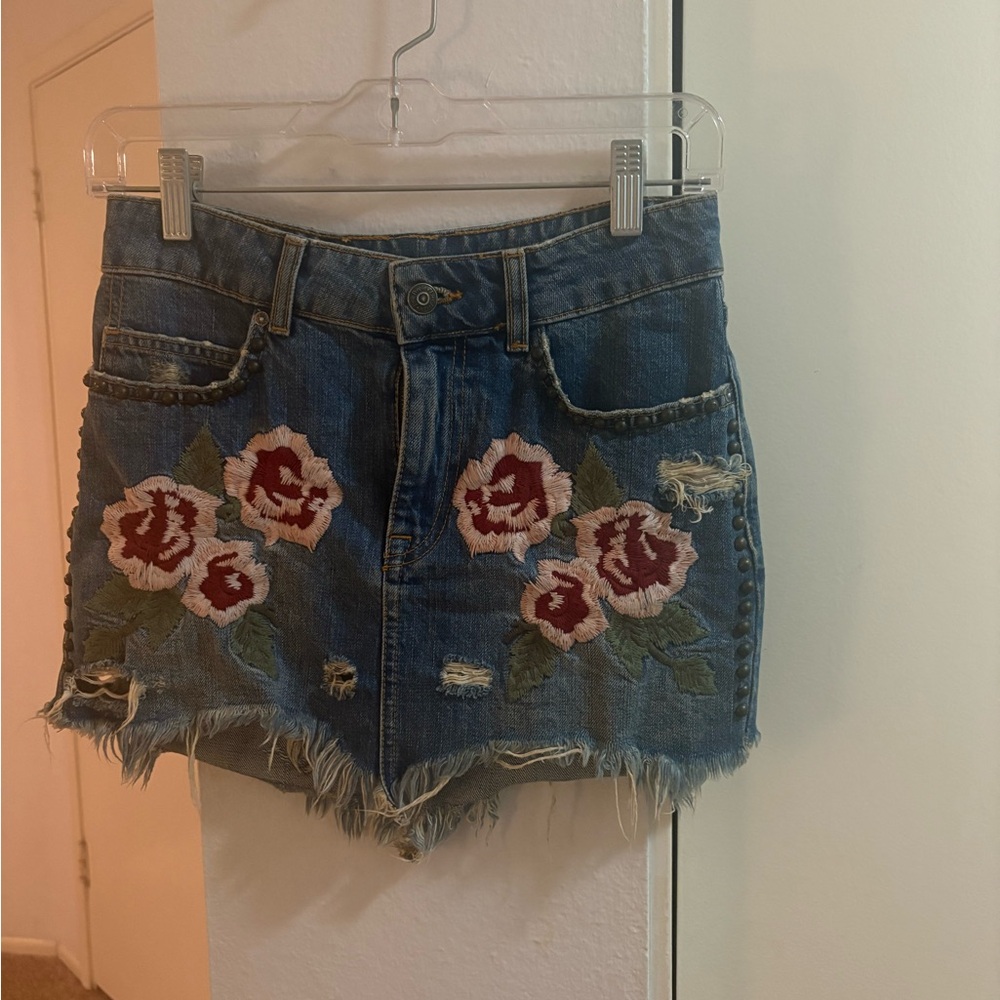 Free People Wild Rose mini skirt